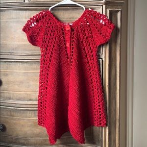Handmade Knitted Red Top